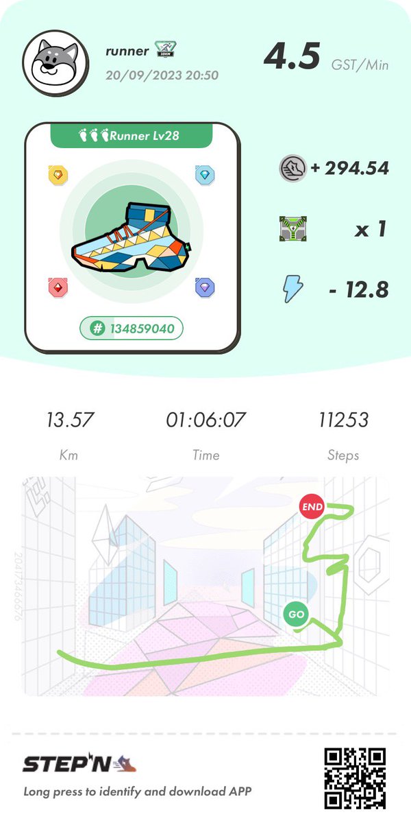 stepn75's tweet photo. 今日も元気にすてっぷん🏃‍♂️
涼しくて気持ちよく走れた😁
新しいアクティベーションコードどーぞ
New Activation Code 👉01998678
#STEPNEMBER2
#STEPNDaily
#stepnactivationcode
#stepnfriends
#STEPNPirate5K
#STEPNanectodes
#mySTEPNrun
#STEPN https://t.co/UgGYH7iYND