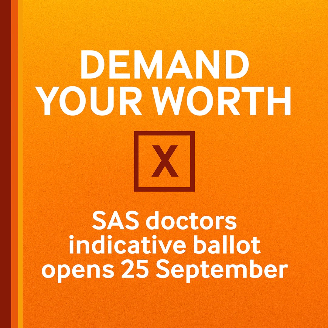 2/2 The indicative ballot on strike action will open between 25 September and 16 October. All SAS doctors want is fair pay and to be fully valued. But if we have to fight for it, we will. For your vote to count your details MUST be up to date. Check now 👉 myaccount.bma.org.uk