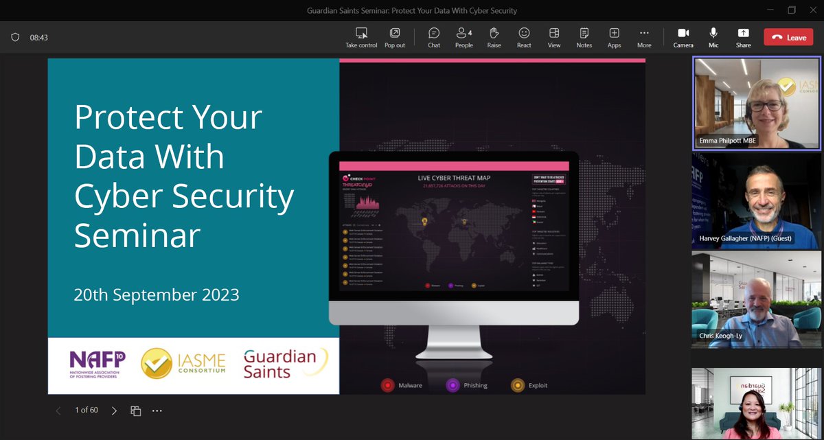 Great to see Fostering Agencies caring about protecting their data! 🔒

Thank you to all that attended the Cyber Security seminar this morning and for their valuable inputs. Special thanks to Emma Philpott MBE from @iasme1 and Harvey from @thenafp.

#cybersecurity #dataprotection
