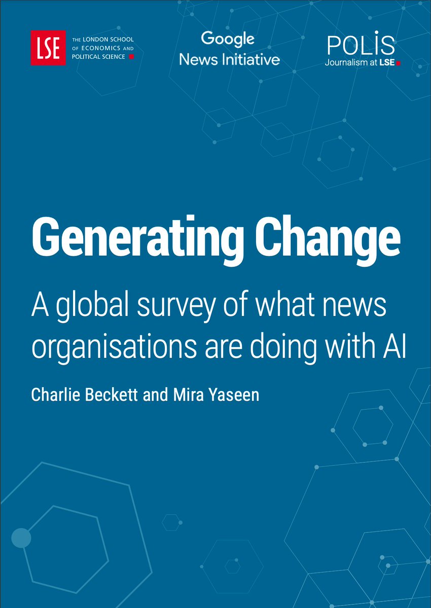 📣 New Research Alert! @PolisLSE published a new global survey of AI in the newsroom. The research was supported by @GoogleNewsInit Check out the full report here: journalismai.info/research/2023-… 🧵 Here are some of the key findings. Enjoy reading! 📖