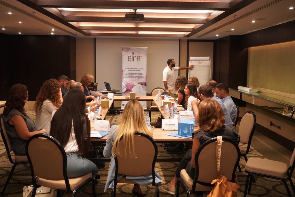 EUinLebanon's tweet photo. 46 civil society organizations across Lebanon held discussions on governance, policy reforms, and economic inclusivity.
The EU is committed to partnering with Lebanon's civil society to address crucial priorities. @ti_lebanon #BINAProject #EUStructuredDialogues https://t.co/UHe5mgzXgV