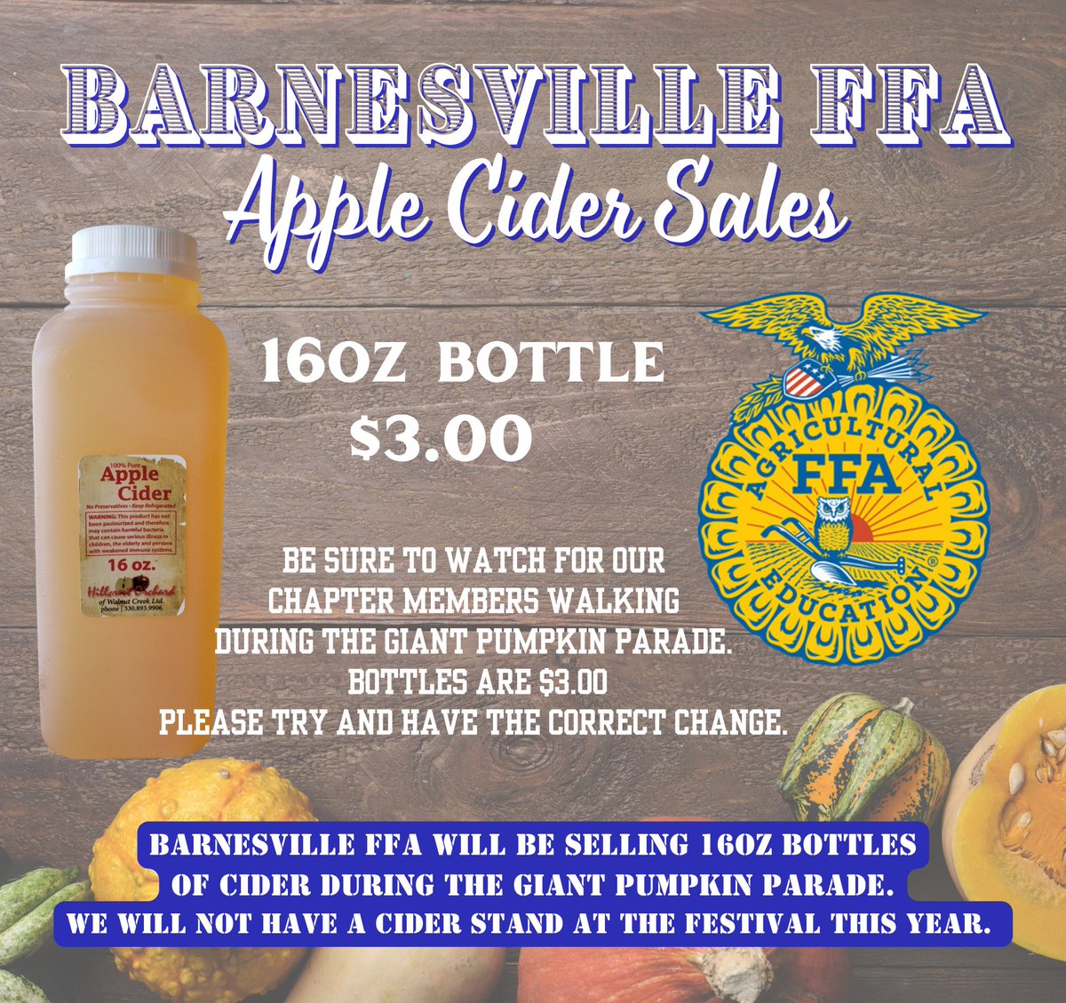 BarnesvilleFFA's tweet photo. Watch for us in the Giant Pumpkin Parade on Saturday! https://t.co/9mwhW3IwvN