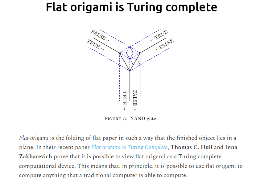 abhi9u's tweet photo. Turns out folding a piece of paper in specific ways can result in a Turing complete device
https://t.co/o8FgfxtxXG https://t.co/ivsm7THEPw