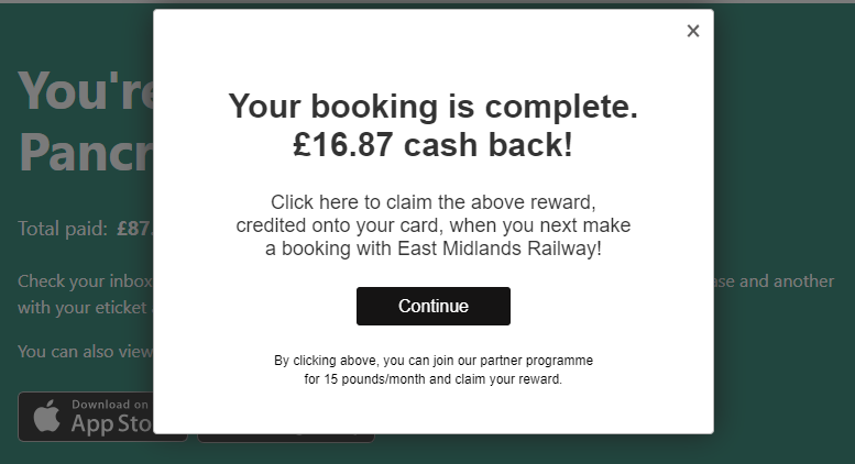 StuartGreen76's tweet photo. @EastMidRailway I find it shocking that you are allowing a scam like this on your booking site. https://t.co/xbrMmQCzt9