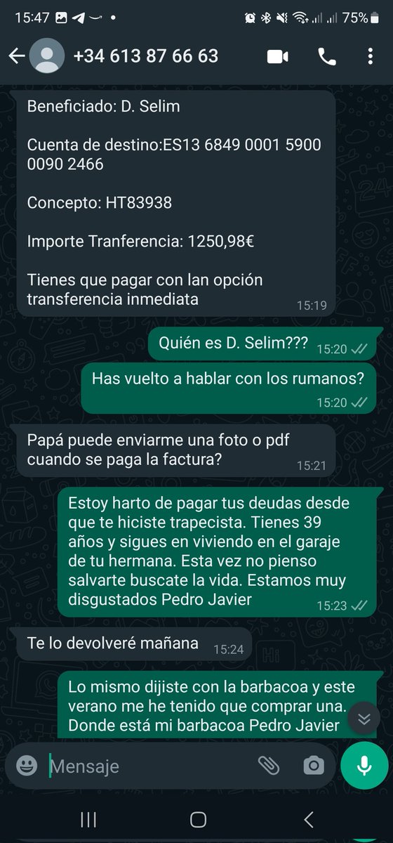 BorjaAdrados's tweet photo. Han intentado #estafar a los padres de mi novia con el típico Sms haciéndose pasar por su otro hijo. Gracias a Dios nos han llamado y como aparecía el número pues había que #trollear https://t.co/AMBLR47MzL