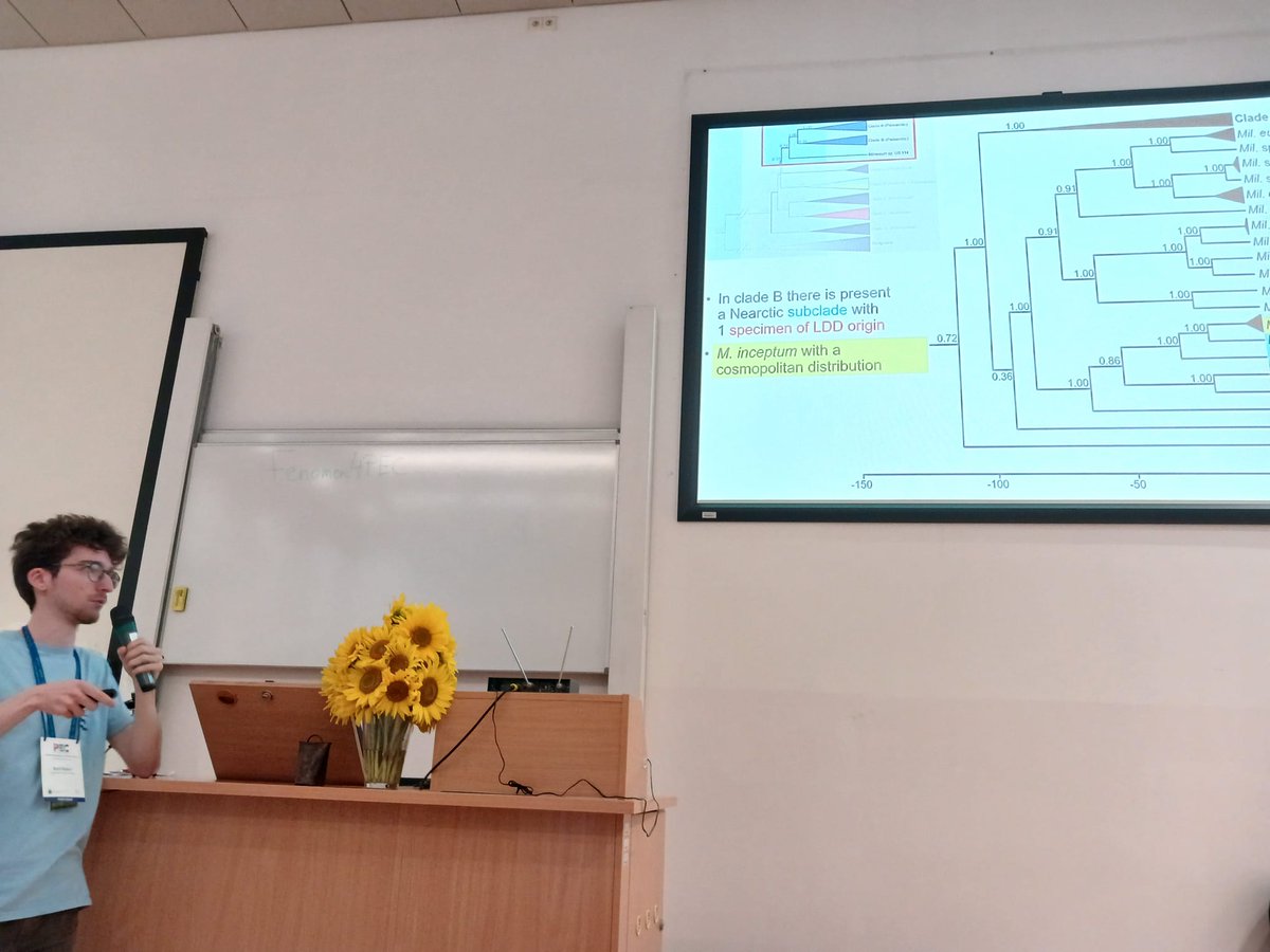 "Where do thee come from? – Time-calibrated phylogeography of the Nearctic Milnesium (Tardigrada)" - exciting work presented by Karol Wałach

#PEC2023 #PolishEvolutionaryConference