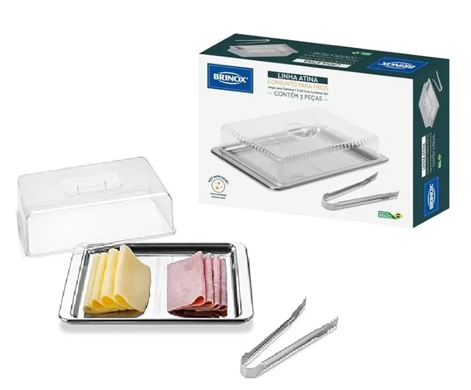 Conjunto Para Frios 3 Pcs Atina Brinox Aço Inox