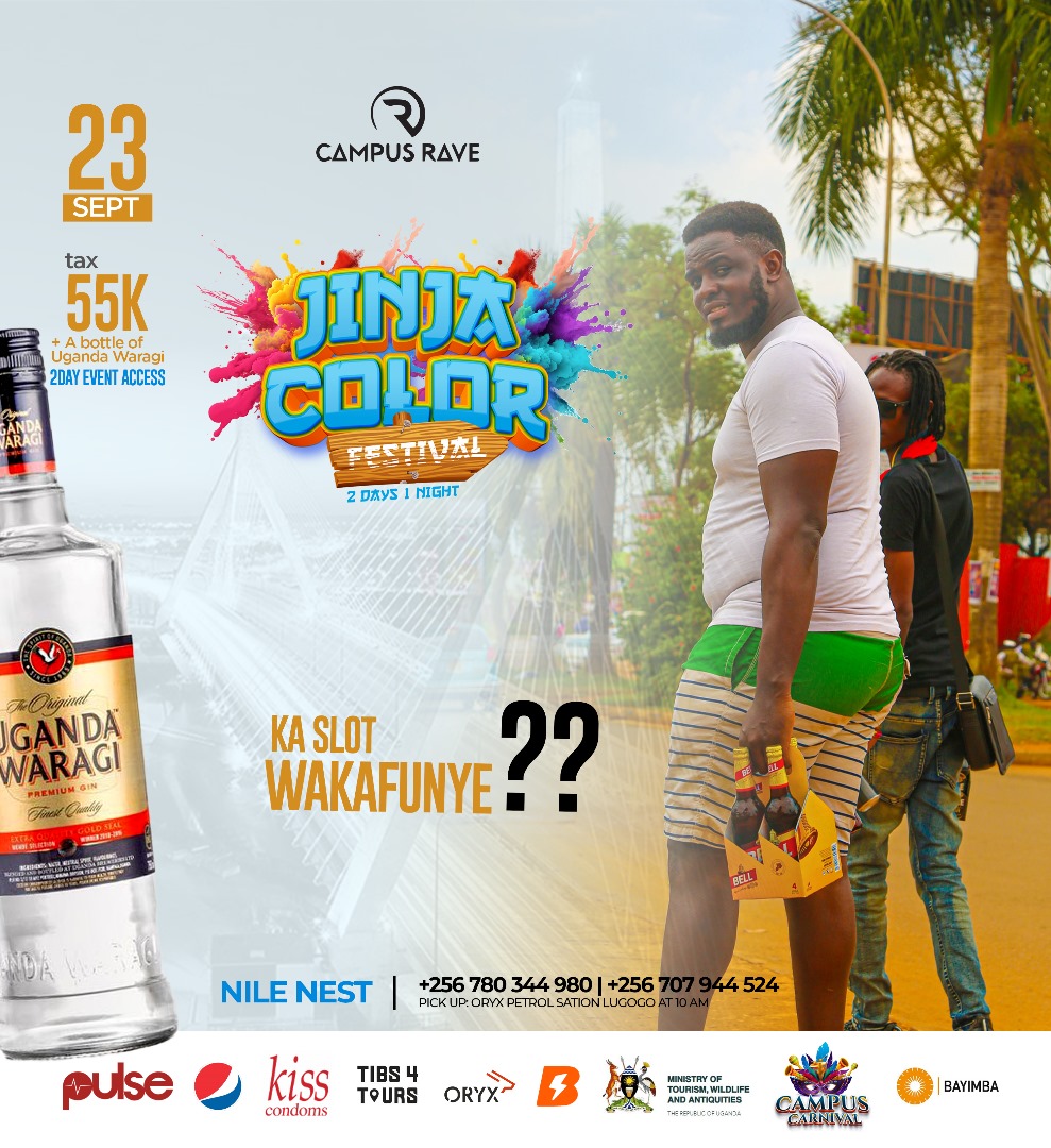 KA SLOT KO WAKAFUNYE 
#JINJACOLOURFESTIVAL 

#Eeeh #pork Bruno K  Apostle Grace Lubega