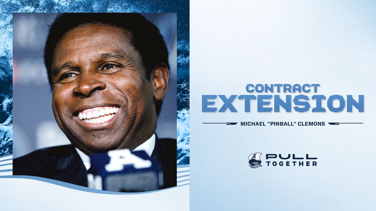 TorontoArgos's tweet image. General Manager Michael &quot;Pinball&quot; Clemons has signed a contract extension to remain with the double blue 🌊