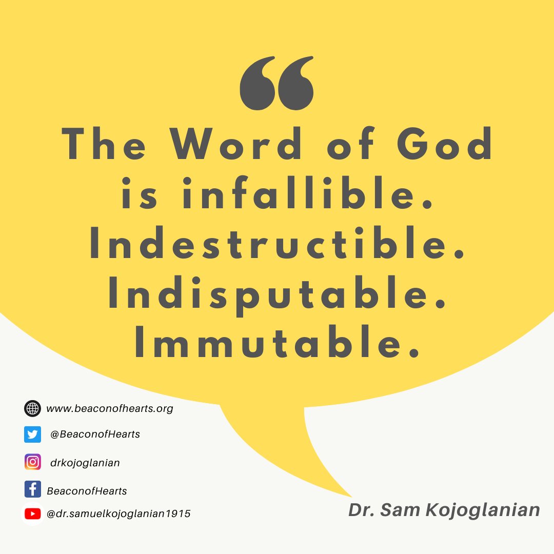 BeaconofHearts's tweet image. The Word of God is infallible. It is indestructible. It is indisputable. It is immutable. It is holy. It brings healing. It brings hope. It offers grace.
#infallible #indestructible #indisputable #immutable #WordofGod #BeaconofHearts