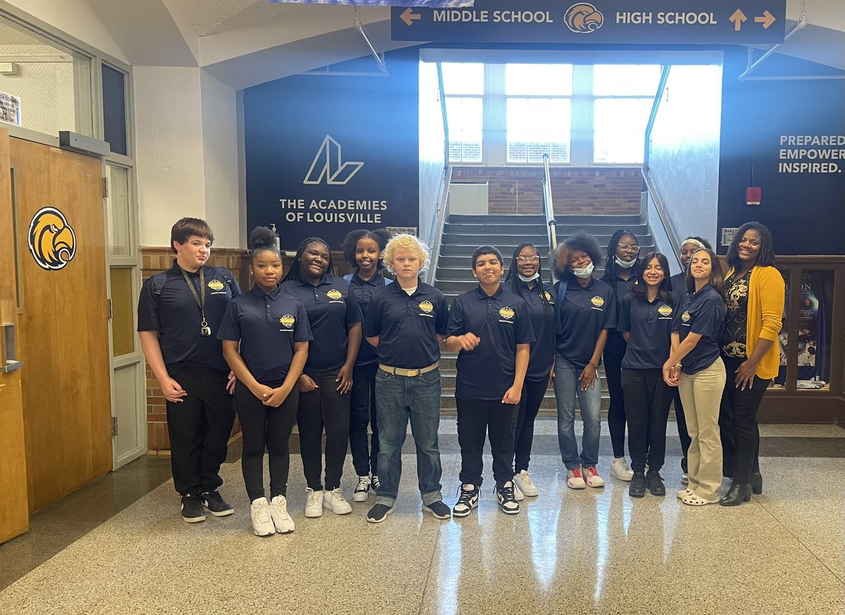 Our Explore Ambassadors are excited to attend their first District Explore Ambassador Leadership Conference of the year. 🦅💛💙 @ShawneeMS1
