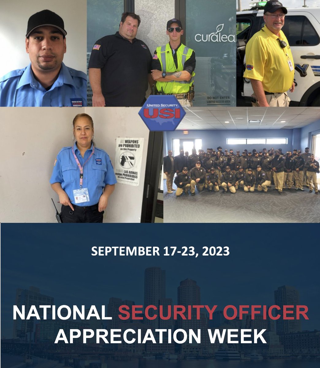 In honor of National Security Officer Appreciation Week, United Security is proud to recognize and celebrate the dedication and unwavering commitment of our security officers across the United States. 

#SecurityHeroes  #NationalSecurityOfficerAppreciationWeek #SafetyFirst