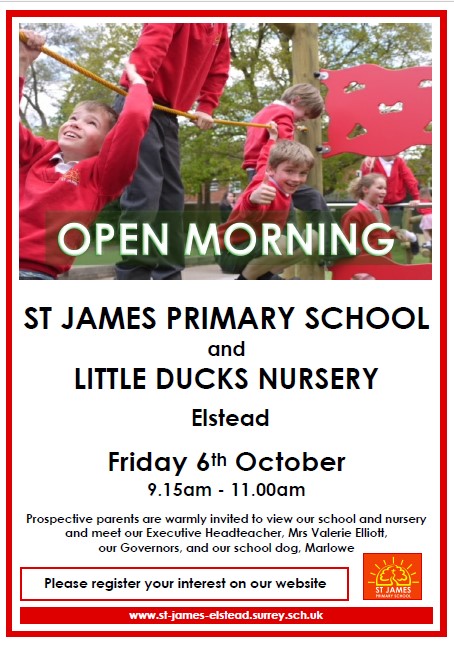 StJamesElstead's tweet photo. You are warmly invited to St James Open Morning on 6th October at 9.15am - please register your interest on our website. See you soon! https://t.co/iLS7CKGyFU