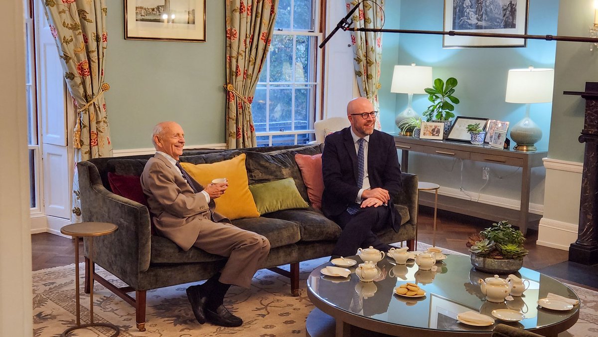 HawkeVideo's tweet image. Earlier this week, we had the wonderful opportunity to film an interview between British Consulate Peter Abbott and retired Supreme Court Justice Stephen Breyer. Pitched as a new British Consulate social media campaign, we are looking forward to seeing the series posted.