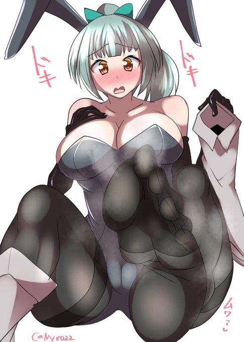 「足がにおうって?しょうがないじゃない!ブーツが蒸れるんだもの…!///」  黒タイツバニー夕張さん(ˇωˇ) 連続1293日目        #艦これ版真剣お絵描き60分一本勝負_20230920 #艦これ版深夜の真剣お絵描き60分一本勝負 #めび環んどろ #10000日チャレンジ 