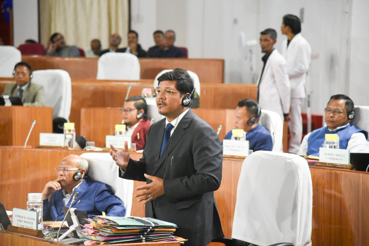 SangmaConrad's tweet photo. In today’s #AutumnSession of the Meghalaya Legislative Assembly, I answered to matters regarding—

•Meghalaya-Assam Border Difference 
https://t.co/w0YTTPU5k1

•Inner Line Permit
https://t.co/9BrCJwZgxq

•Personal Interview for Grade IV
https://t.co/6VBrokteYK https://t.co/X5K58lBkb1