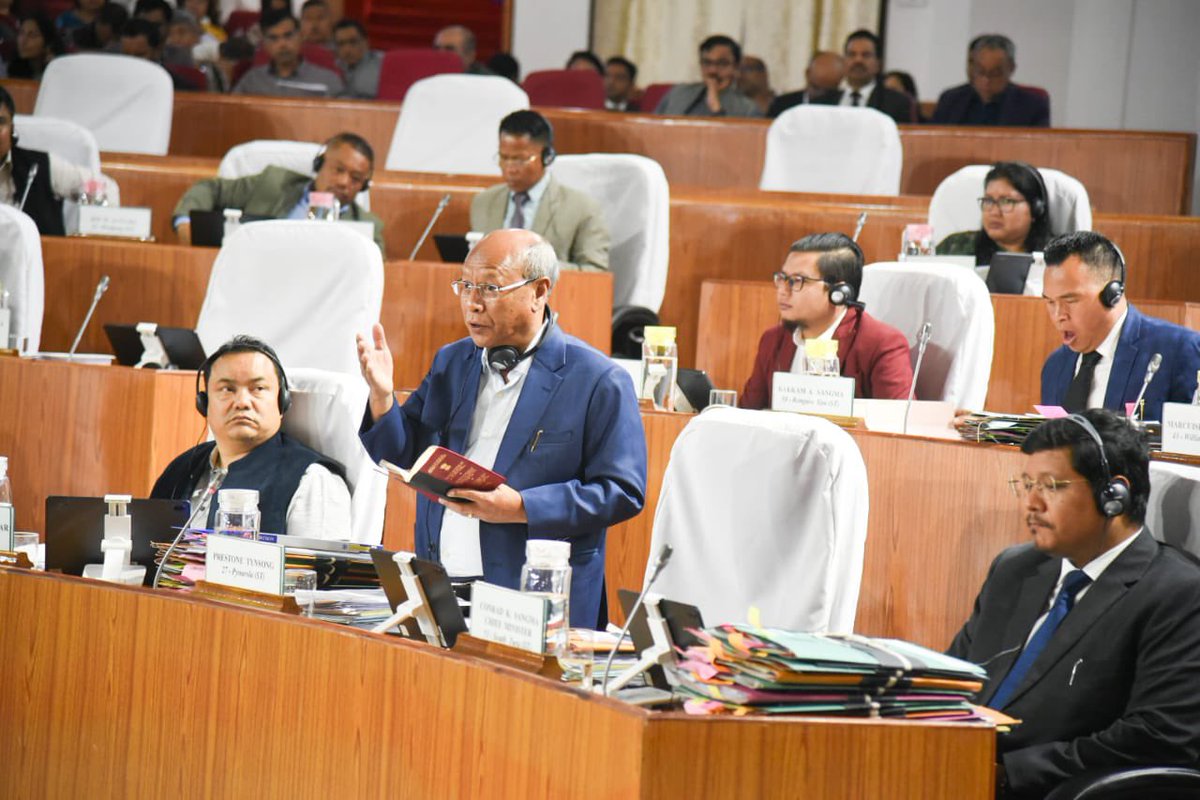 SangmaConrad's tweet photo. In today’s #AutumnSession of the Meghalaya Legislative Assembly, I answered to matters regarding—

•Meghalaya-Assam Border Difference 
https://t.co/w0YTTPU5k1

•Inner Line Permit
https://t.co/9BrCJwZgxq

•Personal Interview for Grade IV
https://t.co/6VBrokteYK https://t.co/X5K58lBkb1