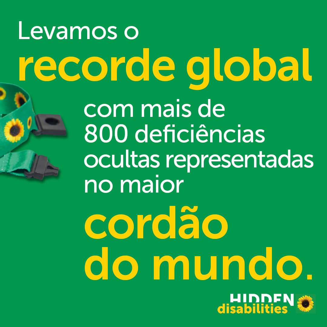 Hdsunflower_br's tweet photo. 🏆🌻 Levamos o recorde global com mais de 800 deficiências ocultas representadas no maior cordão do mundo. O Cordão de Girassol Oficial é uma poderosa ferramenta para espalhar empatia e conscientização. Juntos, estamos construindo um mundo mais inclusivo. https://t.co/xgzShybJix https://t.co/mL62cxAssT