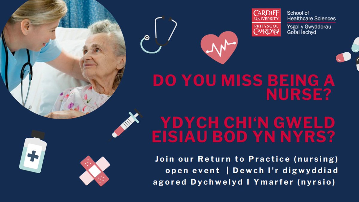 Do you miss being a nurse? 😊 Join our Return to Practice (nursing) open event: Saturday, 7th October 2023 - 9:30am-12:30pm Educational Culture and Organisational Development, 2nd Floor, UHW, CF14 4XW For more information: munroc2@cardiff.ac.uk