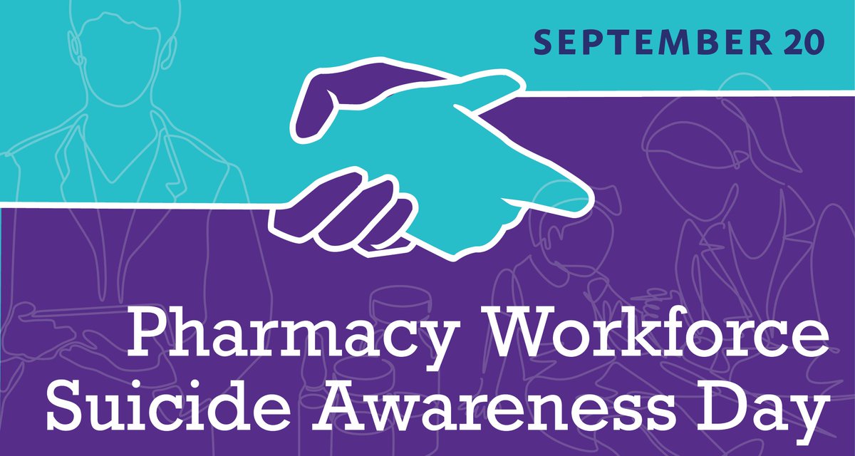 Today, we honor those in our field who are impacted by suicide. By raising awareness and providing resources, we hope to help reduce this tragic loss of life. Mental health matters. Learn more: ow.ly/AETG50PNrFA
#PharmacySuicideAwareness
<a href="/pharmacists/">American Pharmacists Association</a> <a href="/ASHPOfficial/">ASHP</a>