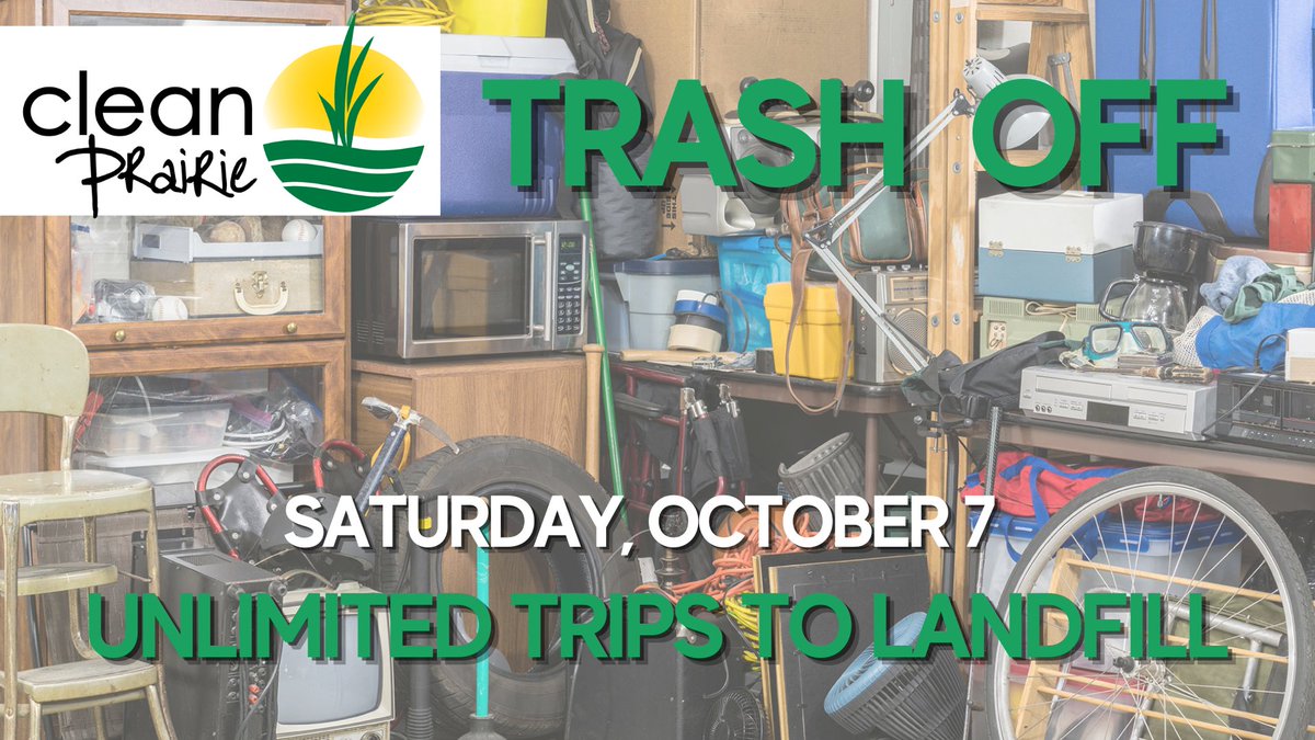 gp_tx's tweet photo. Clean house and dispose of your items during Trash-Off on Saturday, October 7.
On this day only, #GPTX residents are allowed unlimited trips to the landfill at no cost.
Details ➡️ https://t.co/dMXsvuk0Go
#CleanPrairie https://t.co/iDFbjiXbRP