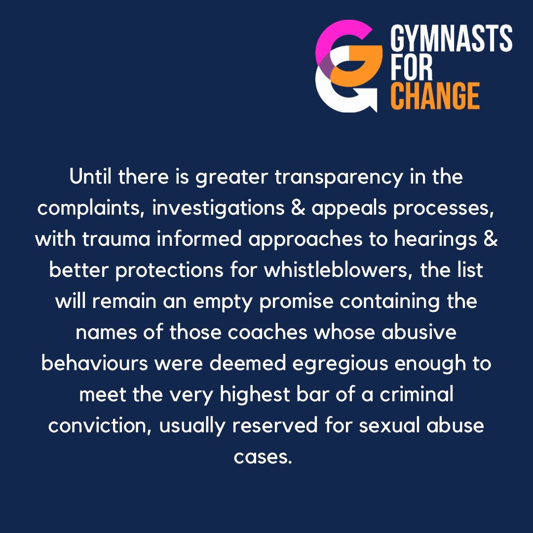 Gymnasts4Change's tweet photo. Today’s failed act by BG represents a serious institutional betrayal for many complainants &amp; their families across the UK who have fought hard over the past three years to report abuse in gymnastics. https://t.co/HCqIaQ3jDs