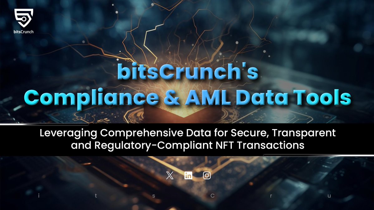 bitsCrunch's tweet photo. 👀Watch out for AML Data tools and compliance from bitsCrunch🚀

Discover how our data tools empower financial institutions, projects, and regulators🔐

📑Read our use case to understand NFT data security with bitsCrunch https://t.co/A9pFYPTg3n #NFTs #Compliance #AML https://t.co/MoT5XXqpKP