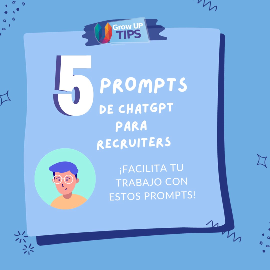 growuphr's tweet photo. 🔎Descubre los 5 mejores prompts de ChatGPT para reclutadores:

1️⃣ Investigación de palabras clave y títulos alternativos: Genera una lista de palabras clave y títulos alternativos para un puesto de [título del trabajo] https://t.co/5Qf873n71b