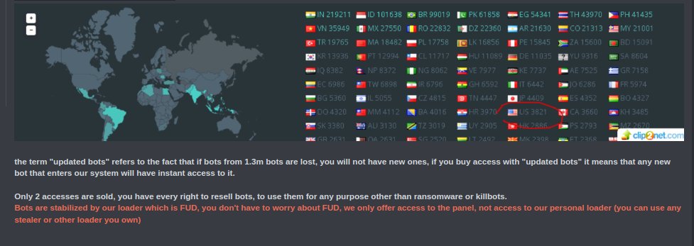 Selling botnets on the Dark Web