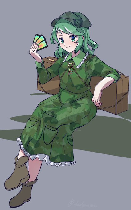 「迷彩 緑髪」のTwitter画像/イラスト(新着)