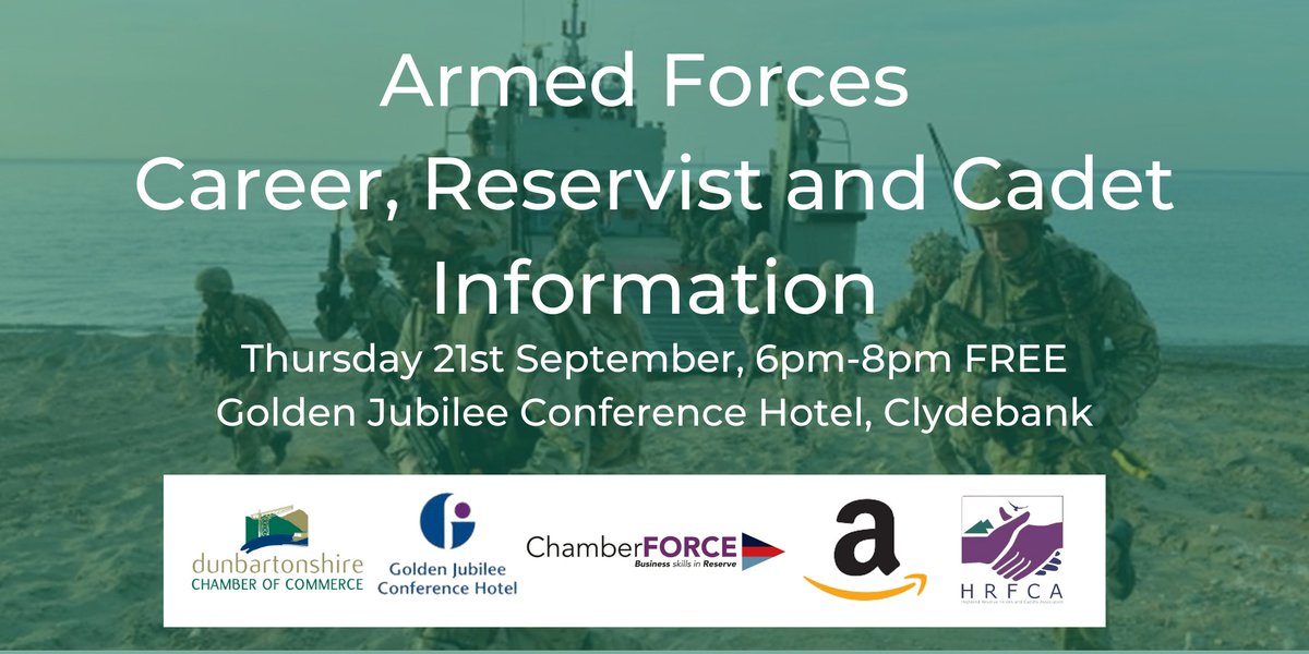 Interested in finding out more about a career in the Armed Forces or about becoming a Reservist or Cadet? Representatives from the 3 Forces - Army, Navy and Airforce - will be on hand at the <a href="/GJCHotel/">Golden Jubilee Hotel</a> from 6pm-8pm to answer any questions along with vehicle and kit demos.