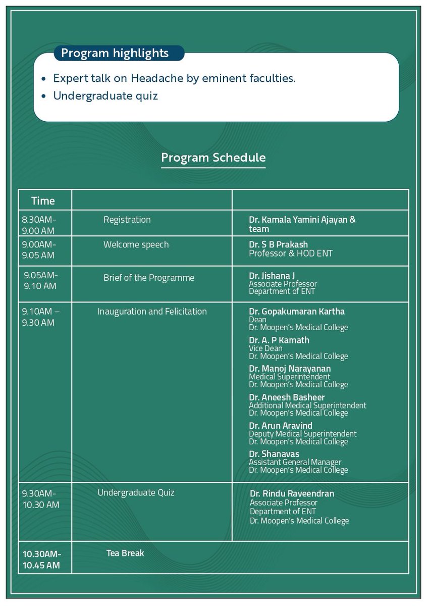 CEPHALCON-2023
Conference on Headache Organised by Department of ENT