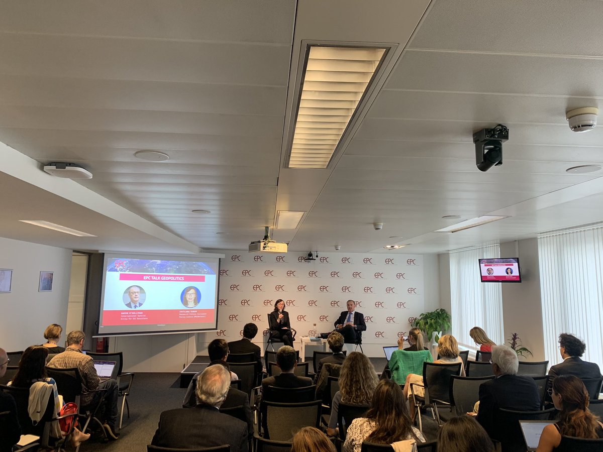 epc_eu's tweet photo. ❗️HAPPENING NOW❗️
Our #EPCTalksGeopolitics event with @D0Sullivan, International Special Envoy for EU sanctions, & EPC’s @svt_tar. https://t.co/CUoTwKwQtt