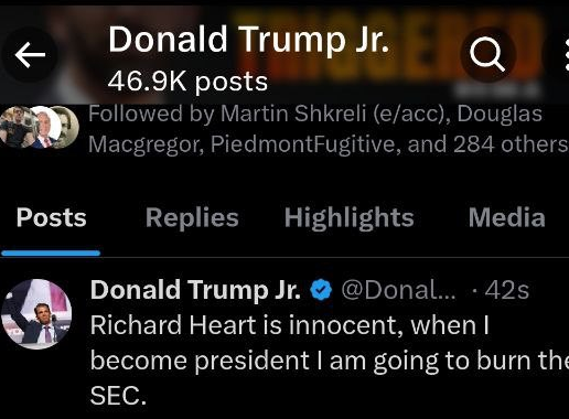 yourfriendSOMMI's tweet photo. ❤💛💚💙

Donald Trump Jr. hacker tweeted about Richard Heart.

Think about it:

They could've spent a tweet on any of the 50,000 coins:

But they chose $HEX and #PulseChain founder, RH.

Donald Trump Jr's hacker knows that PulseChain is Real DeFi.

And PulseChain is Free Speech https://t.co/zMDqnvYUNz