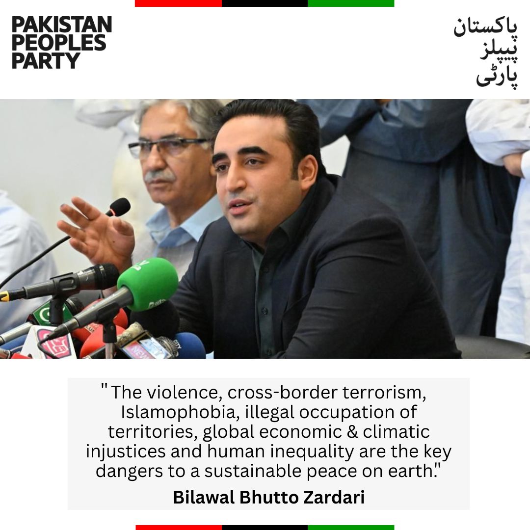 MediaCellPPP's tweet photo. Chairman Pakistan Peoples Party @BBhuttoZardari's message on the #InternationalDayOfPeace

Read More: https://t.co/5bGG8blKUN https://t.co/ERYAo5skKr