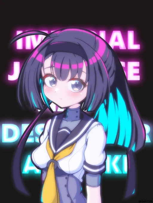 RTの島田フミカネ先生の加工をこないだ描いた秋月ちゃんにしてみた。 
