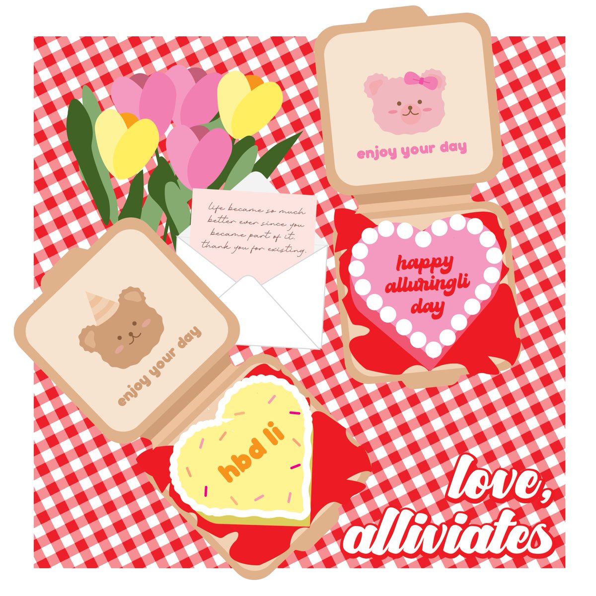 alliviates's tweet photo. happiest birthday, love @alluringliwp  ! ₊♡₊˚ 🍒

💌: existing in the same lifetime as you is a gift that we're truly grateful for. we love you more than words, the most in this world ! 🧸🌷❤️ https://t.co/PVYij5dTiI