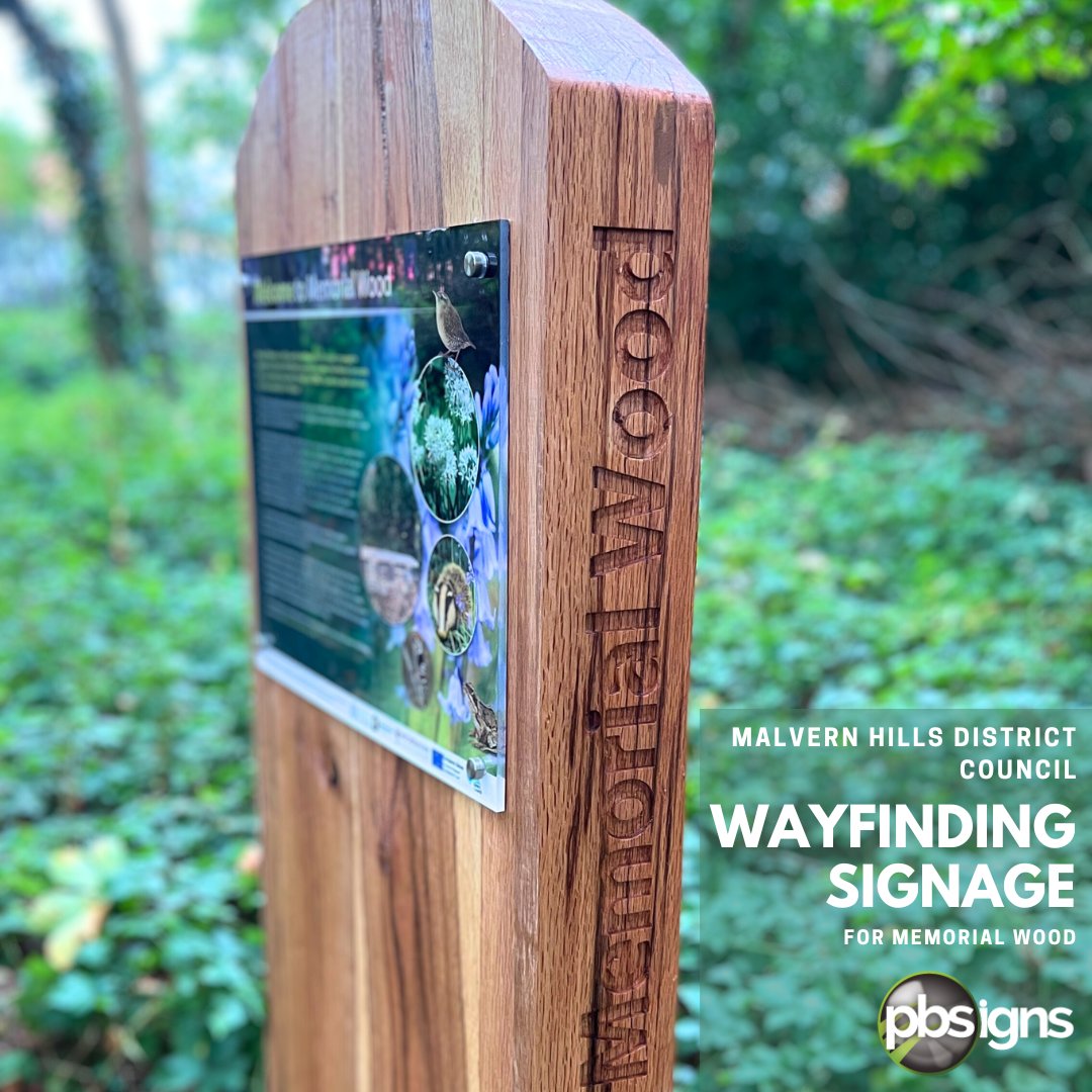 pb_signs's tweet image. We've produced these wooden monolith style signs for 'Memorial Wood', an area of woodland next to Goodson Rd, Malvern. A project supported by @MalvernHills_DC  &amp;amp; Malv Community Forest Charity. The signs are made from solid, treated green oak, fsc certified #wayfindingsigns #ukmfg
