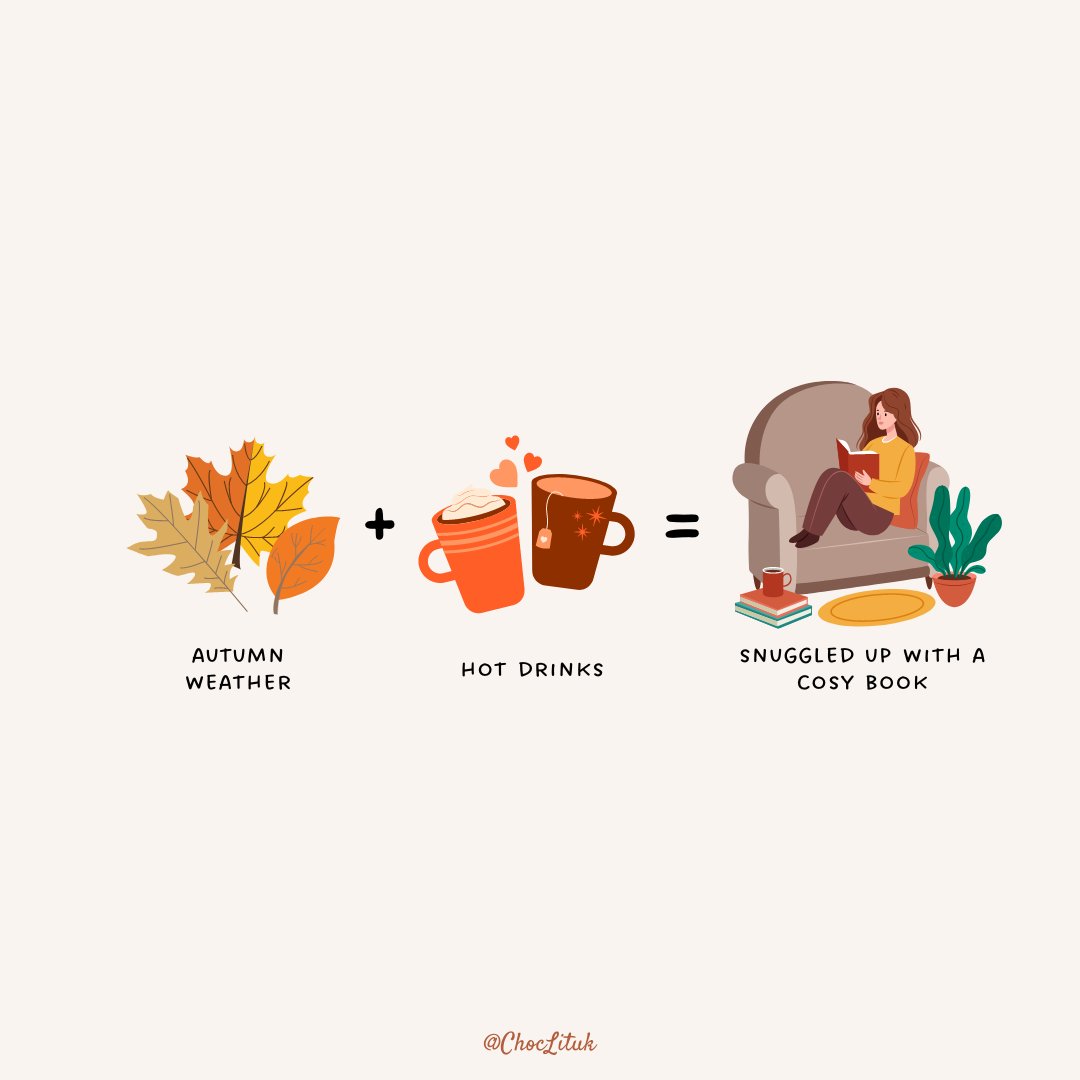 ChocLituk's tweet photo. How is everyone's week going so far?
We've really enjoyed the autumnal weather this week because it has meant lots of cosy evenings snuggling up with our books! 🍂📚
What's your go-to drink to have whilst reading?
#choclit #readerthings #cosynightsreading #bookish #bookthings https://t.co/5SGKumxSya