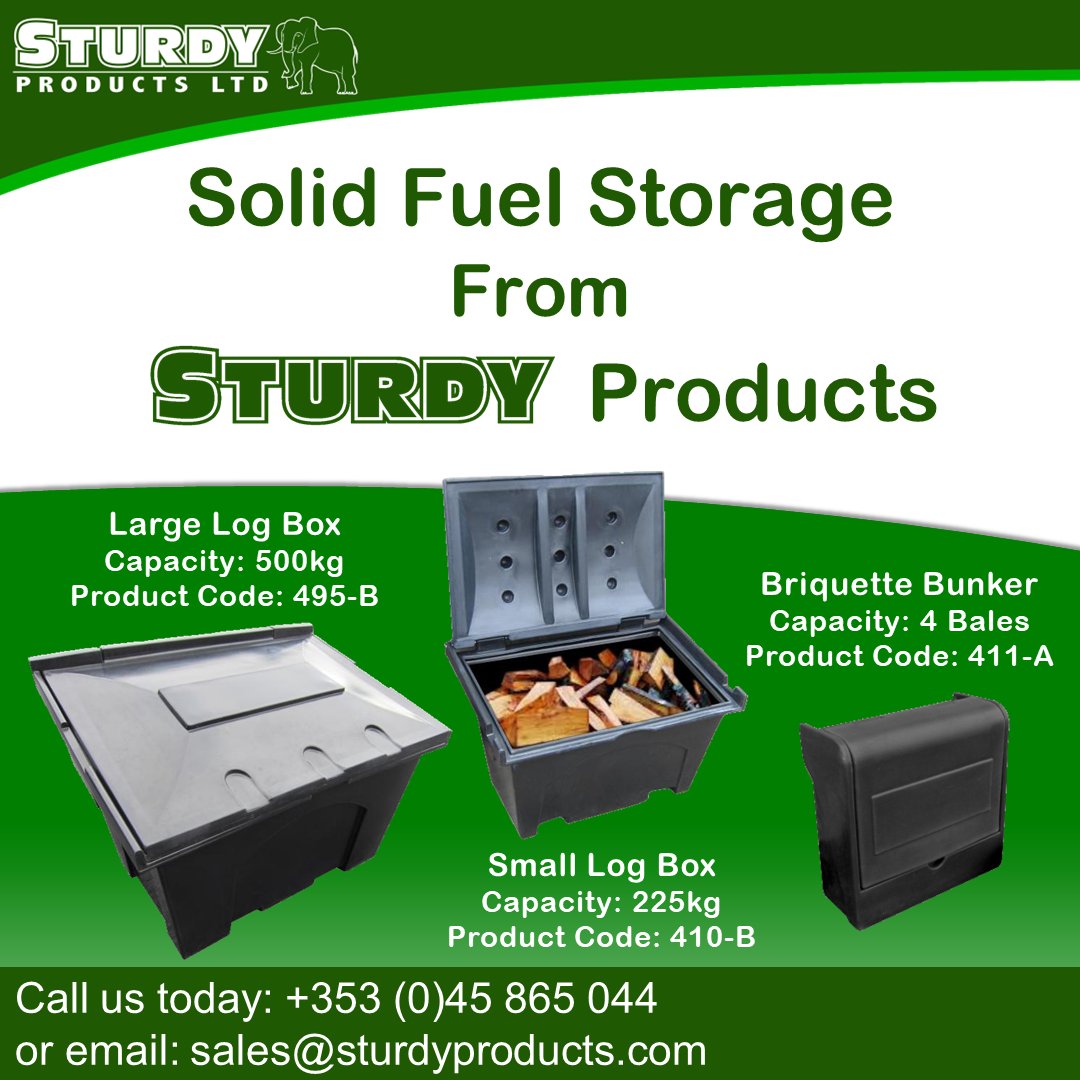 Sturdy_Products's tweet photo. #staywarm with the solid fuel storage range from Sturdy Products, ideal for the tidy storage of #coal, logs, #briquettes & other #solidfuels! 🔥
Visit us at https://t.co/3X1aJr18NJ or get in touch:
Email: sales@sturdyproducts.com
Phone: 045 865 044
#winteriscoming #HomeHeating https://t.co/wqNYPaHCND