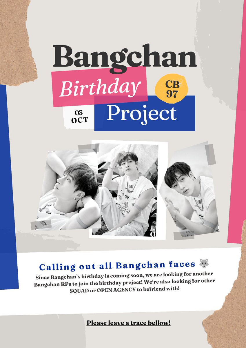 PAGUYUBANGCHAN's tweet photo. A repost is highly appreciated! Hello? We are looking for another Bangchan RPs to join us and celebrating our birthday. If you’re active and loyal to your character, please do reply this tweet to get invited. And, please help us to tag your SQ/OA to be friend with. Thank you! https://t.co/mf8zraMnwZ
