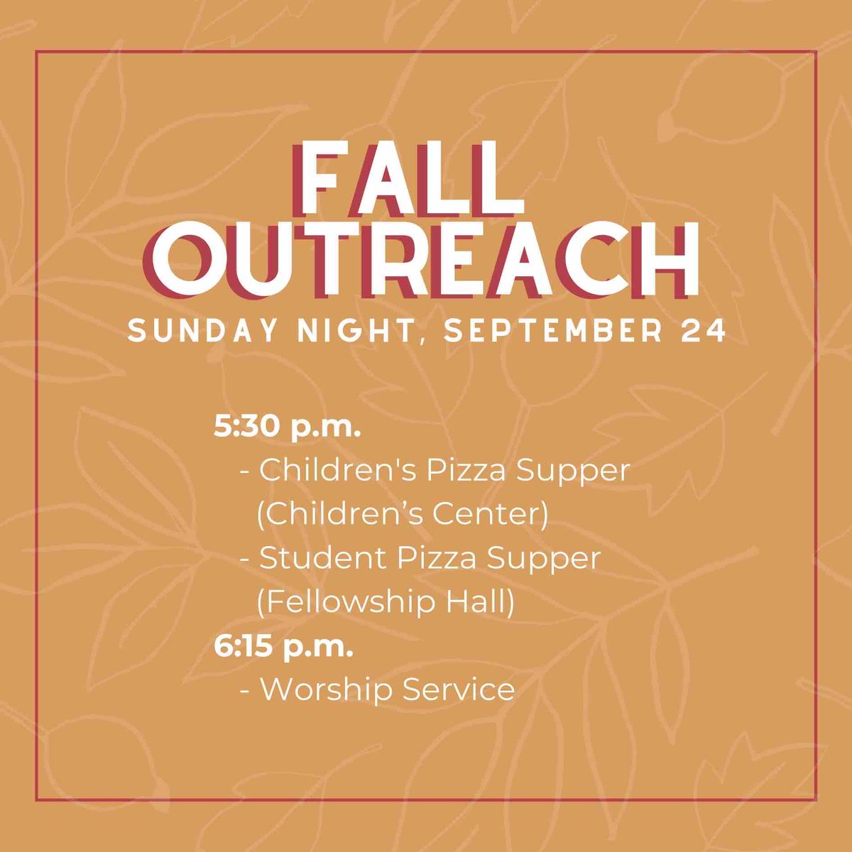 Fall Outreach Sunday evening schedule! #gracelifeshoals