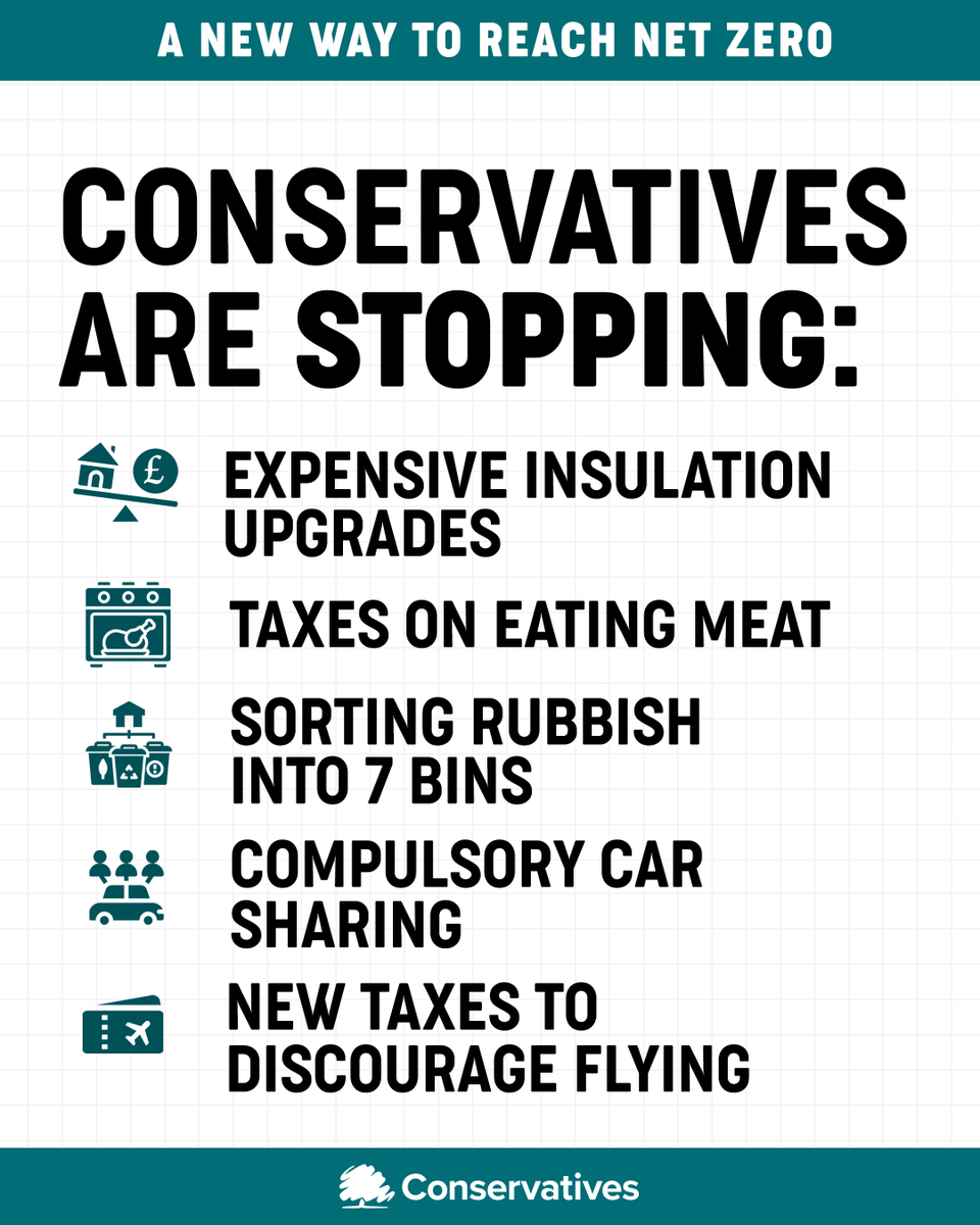 Conservatives will never impose the wild policies some are calling for.   

Our approach to Net Zero will be pragmatic, proportionate, and realistic.