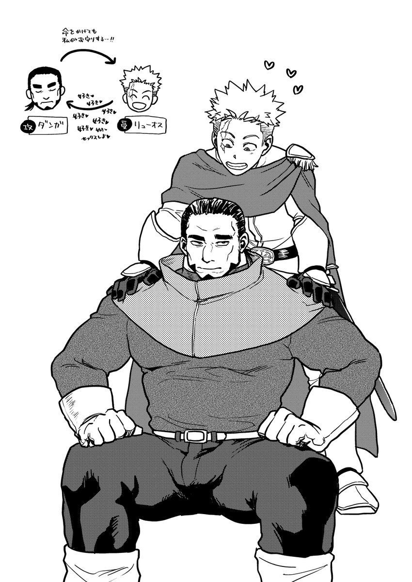 【NSFW】OC 堅物ガチムチ年上従者×従者大好き奔放王子 最後までもった試しがない