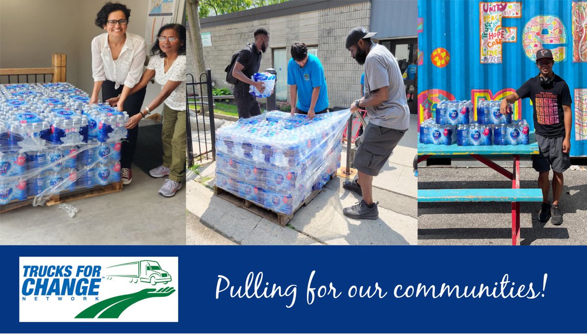 For people living rough, water is truly the gift of life.  Kudos to Network carriers:  JDSmith, GX Transportation Solutions Inc., and Thomson Terminals Limited,and Atripco Delivery Service for moving hundreds of pallets of water donated to Project FoodChain by BlueTriton Brands.