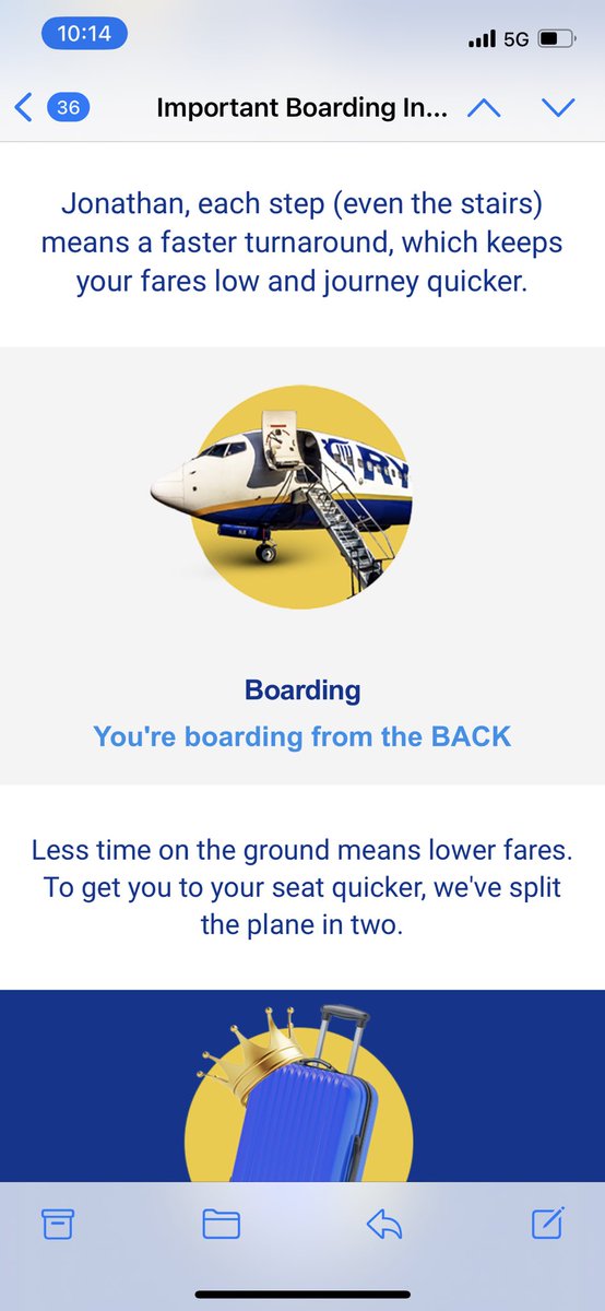 Hey @Ryanair…have a word with your Designers - that is a picture of the FRONT of a plane.