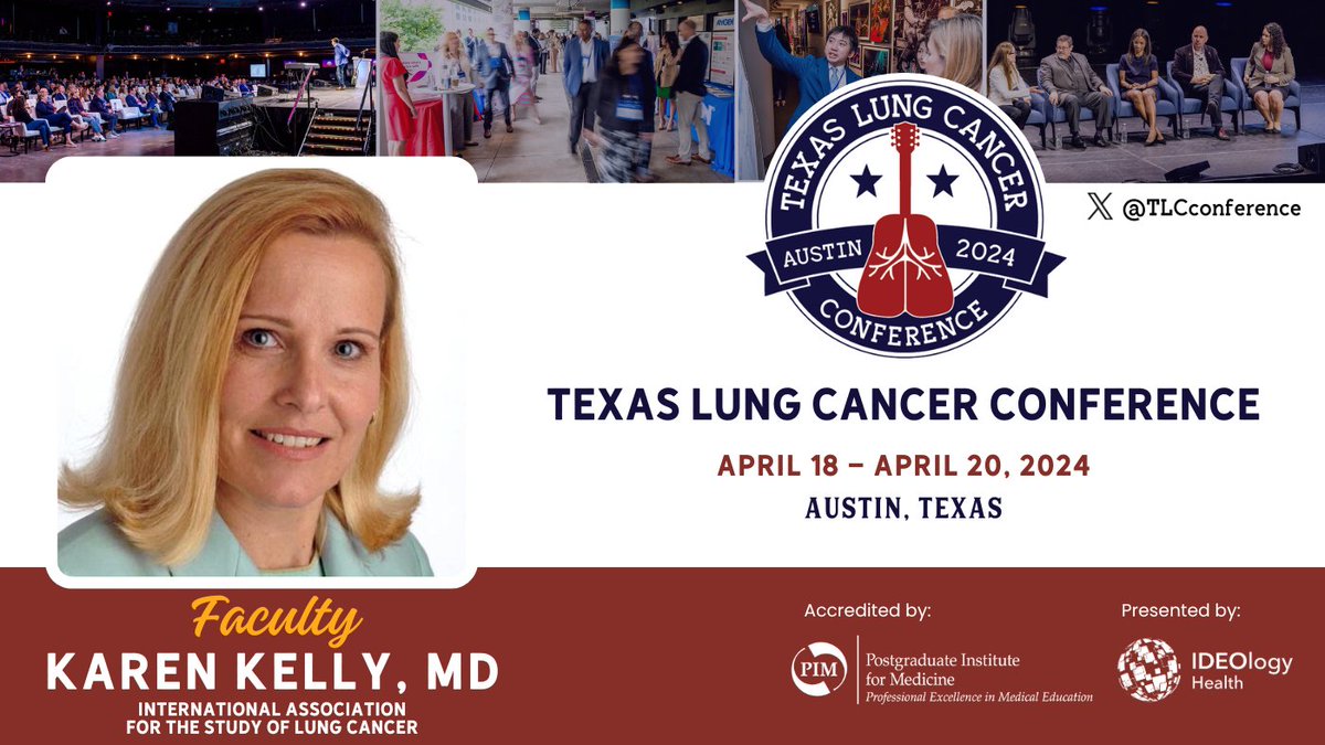TLCconference's tweet photo. We're thrilled to have @karenkellymd from @IASLC on the #TexasLung24 faculty. Get ready for an incredible CE meeting on the latest in #lungcancer. Register today 👉https://t.co/7Iy4aonkYj https://t.co/nwUoXEKofO