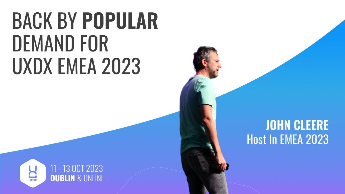uxdxconf's tweet photo. Your voices have been heard! 📣
John Cleere ( @redlemonade ) lights up the stage again to present Day 2 of #EMEAglobalconference2023  in beautiful Dublin! 🎤🍀 https://t.co/f7iFZlel25