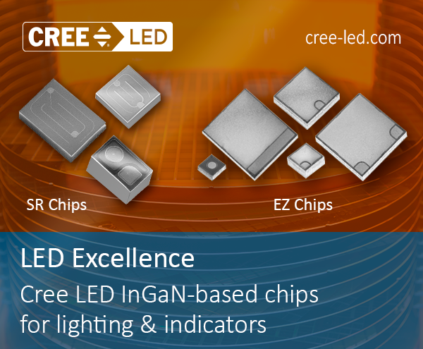 Cree_LED_SGH's tweet photo. InGaN-based chips encompass blue, green &amp; white-converted #LEDs. From #automotive to  white goods, our chips meet specific requirements. SR: low to mid-power LED chips for consumer to industrial. EZ: 2D "top-emitters" maximize light extraction efficiency. https://t.co/YxX36QiIpe https://t.co/TdgJncedVN