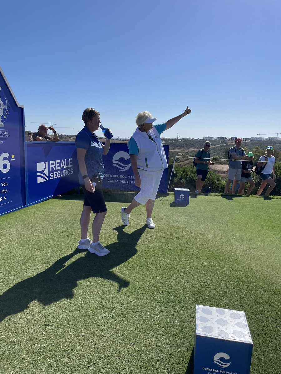 angrydaduk's tweet photo. Working the 16th Tee this morning - the European girls are striping it awesomely - so chilled out and a proper team @LETgolf @SolheimCupEuro  @TheSolheimCup https://t.co/vcMC2UX5wj